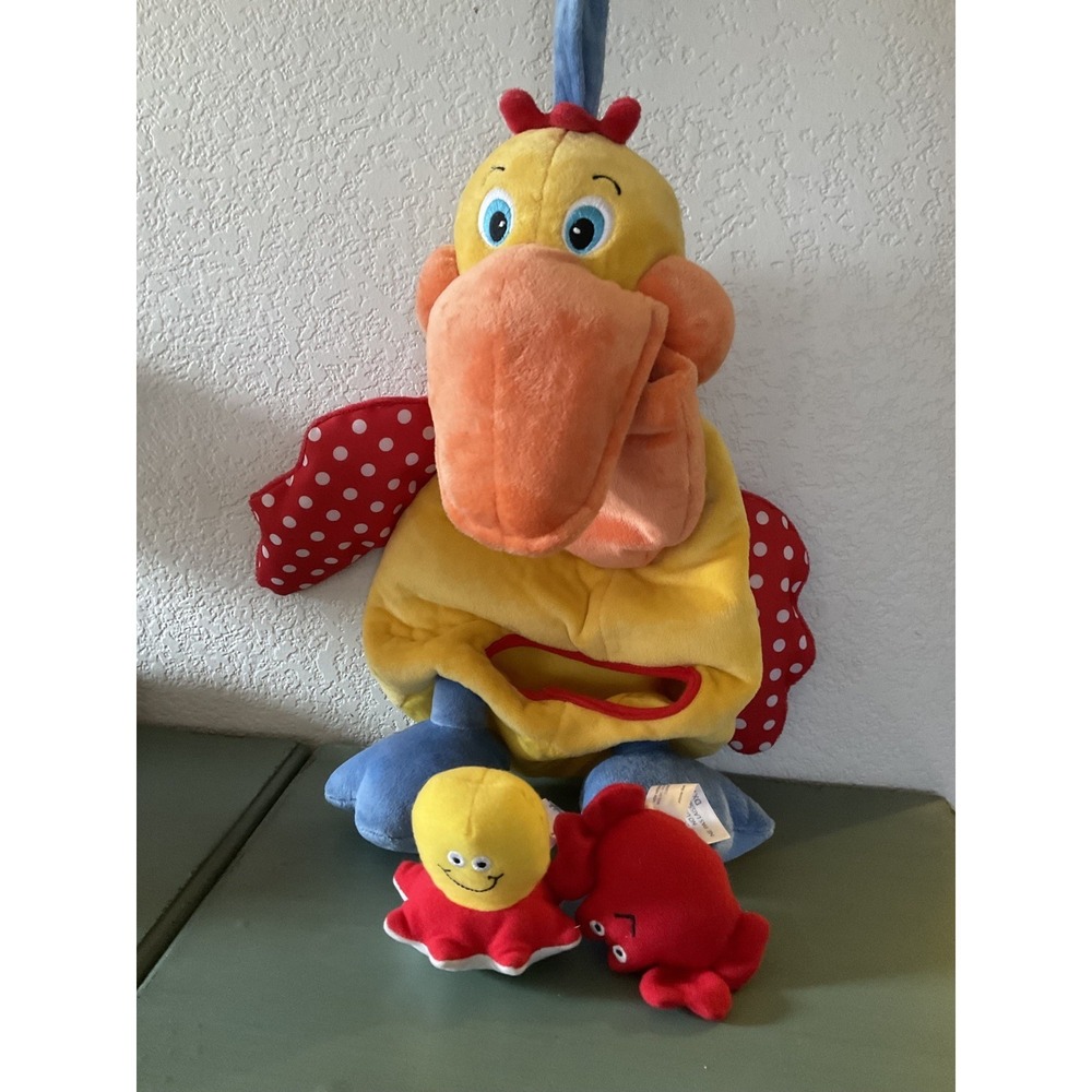 Melissa and Doug K's Kids Hungry Pelican Plush Baby Toy 15" 2 Babies